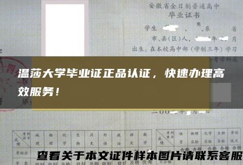 温莎大学毕业证正品认证，快速办理高效服务！