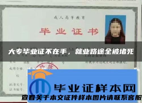 大专毕业证不在手，就业路途全被堵死