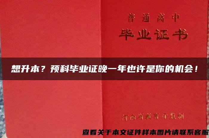 想升本？预科毕业证晚一年也许是你的机会！