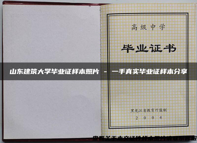 山东建筑大学毕业证样本照片 - 一手真实毕业证样本分享