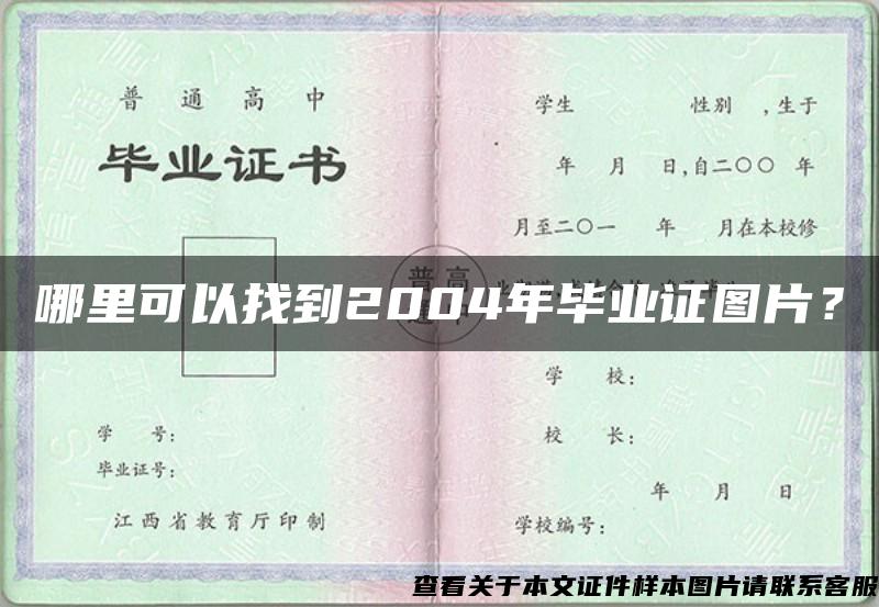 哪里可以找到2004年毕业证图片？