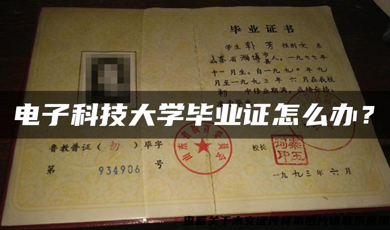 电子科技大学毕业证怎么办？