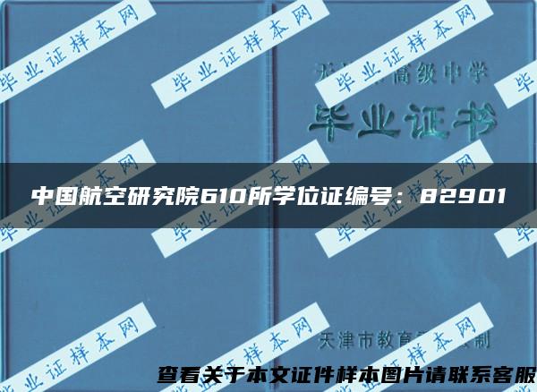 中国航空研究院610所学位证编号：82901