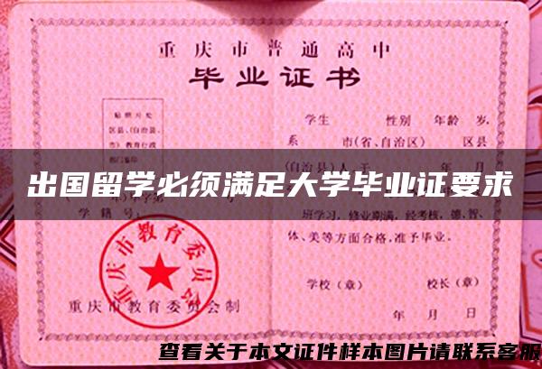 出国留学必须满足大学毕业证要求