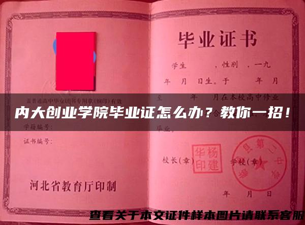 内大创业学院毕业证怎么办？教你一招！