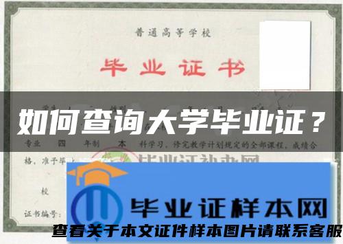 如何查询大学毕业证？