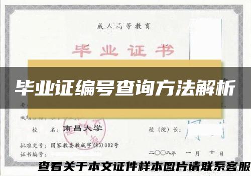 毕业证编号查询方法解析