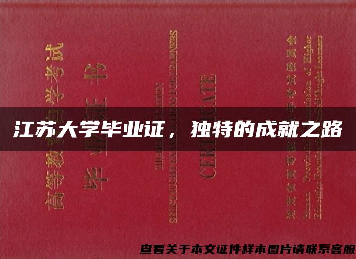 江苏大学毕业证，独特的成就之路