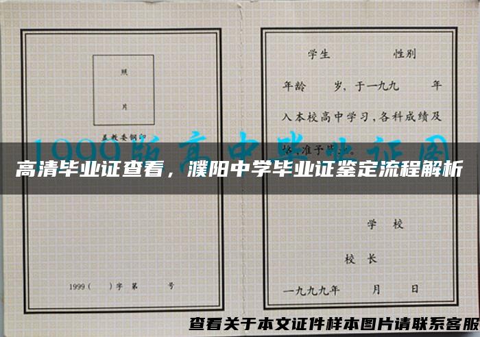 高清毕业证查看，濮阳中学毕业证鉴定流程解析