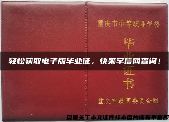 轻松获取电子版毕业证，快来学信网查询！