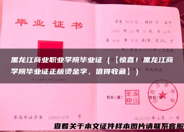 黑龙江商业职业学院毕业证（【惊喜！黑龙江商学院毕业证正版烫金字，值得收藏】）