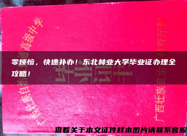 零烦恼，快速补办！东北林业大学毕业证办理全攻略！