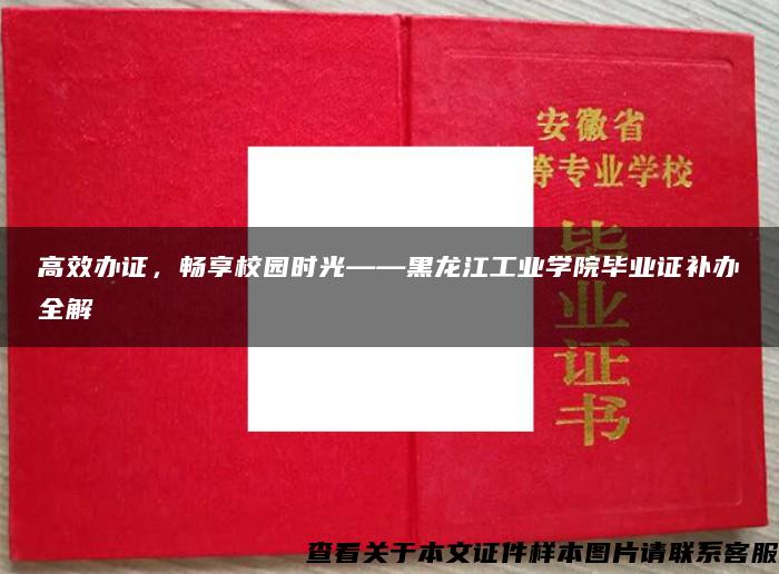 高效办证，畅享校园时光——黑龙江工业学院毕业证补办全解