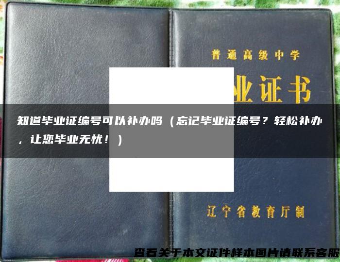 知道毕业证编号可以补办吗（忘记毕业证编号？轻松补办，让您毕业无忧！）