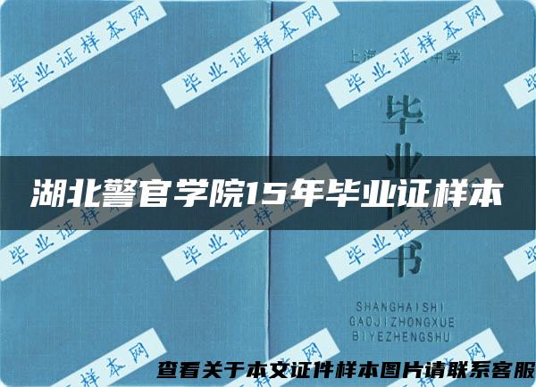 湖北警官学院15年毕业证样本