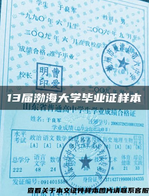 13届渤海大学毕业证样本