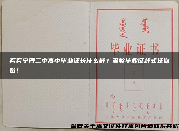 看看宁晋二中高中毕业证长什么样？多款毕业证样式任你选！