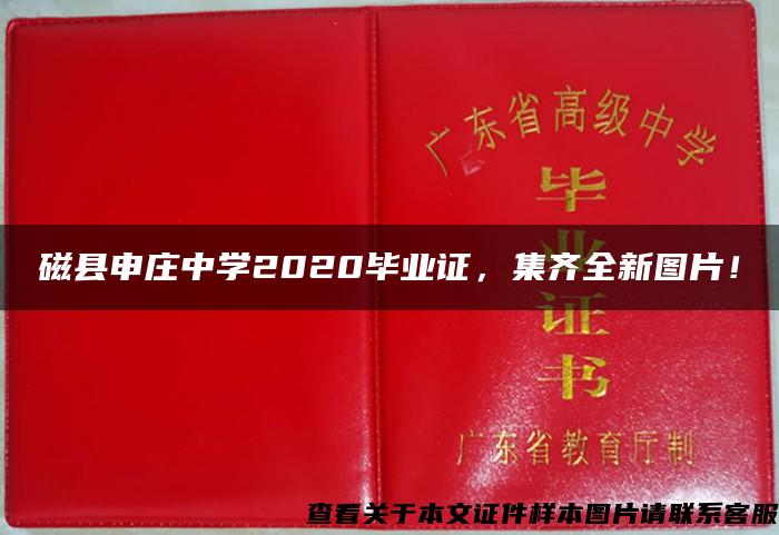 磁县申庄中学2020毕业证，集齐全新图片！