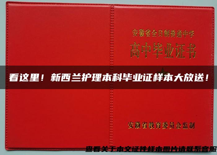 看这里！新西兰护理本科毕业证样本大放送！