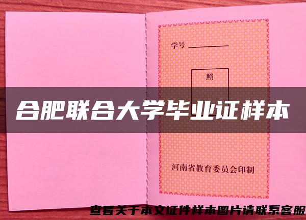 合肥联合大学毕业证样本