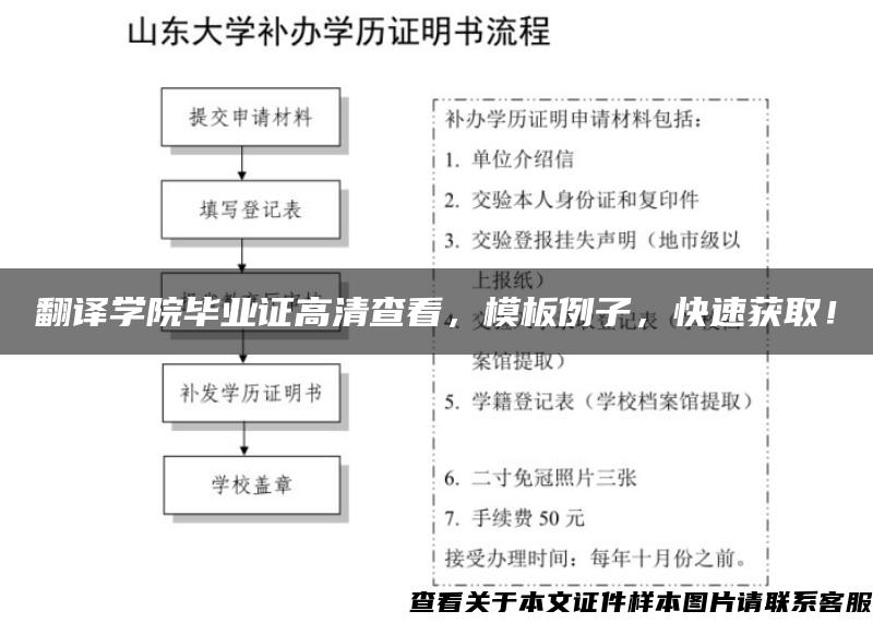 翻译学院毕业证高清查看，模板例子，快速获取！