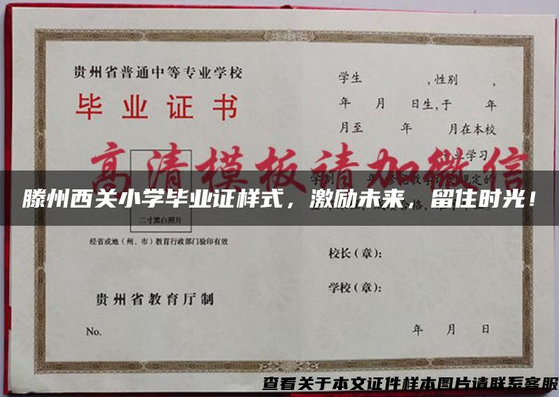 滕州西关小学毕业证样式，激励未来，留住时光！