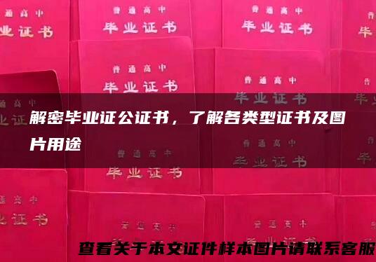 解密毕业证公证书，了解各类型证书及图片用途