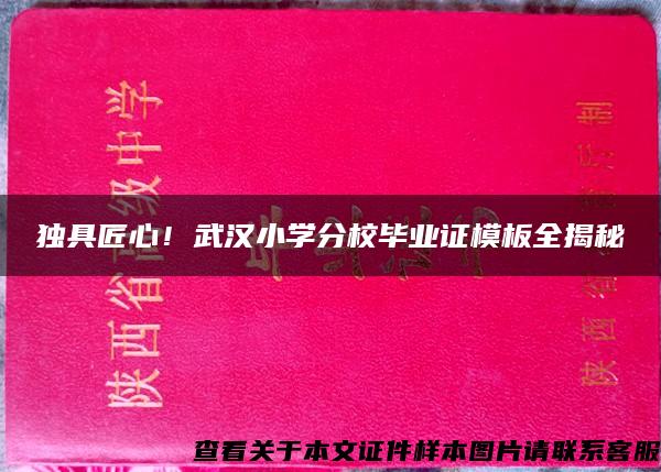 独具匠心！武汉小学分校毕业证模板全揭秘