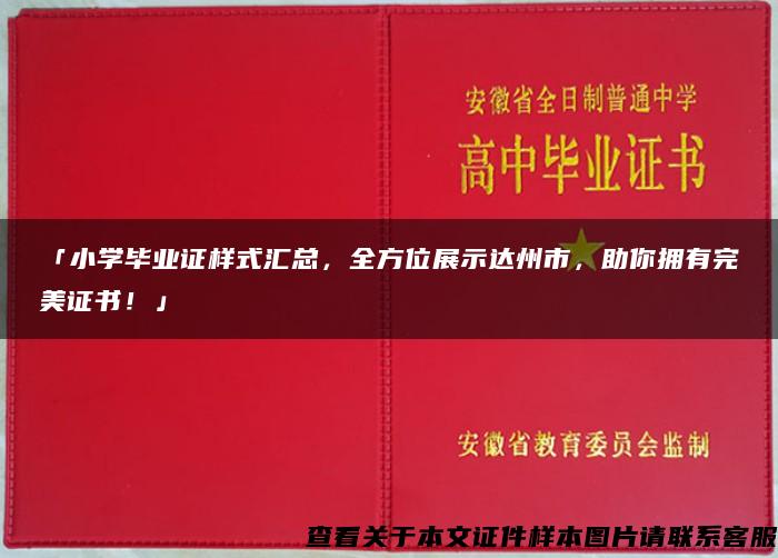 「小学毕业证样式汇总，全方位展示达州市，助你拥有完美证书！」