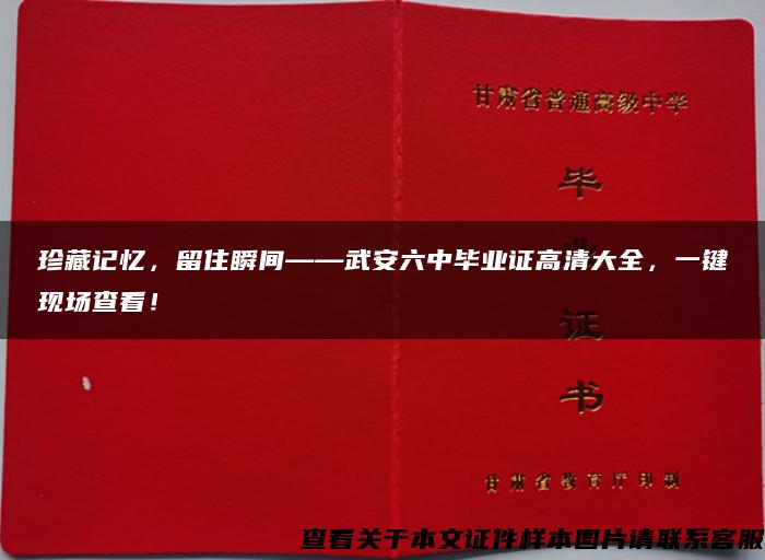 珍藏记忆，留住瞬间——武安六中毕业证高清大全，一键现场查看！