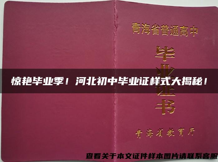 惊艳毕业季！河北初中毕业证样式大揭秘！