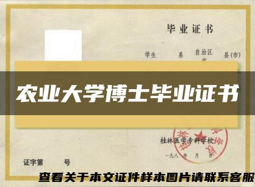 农业大学博士毕业证书