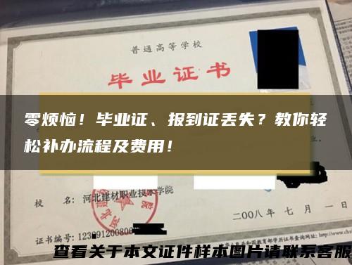 零烦恼！毕业证、报到证丢失？教你轻松补办流程及费用！