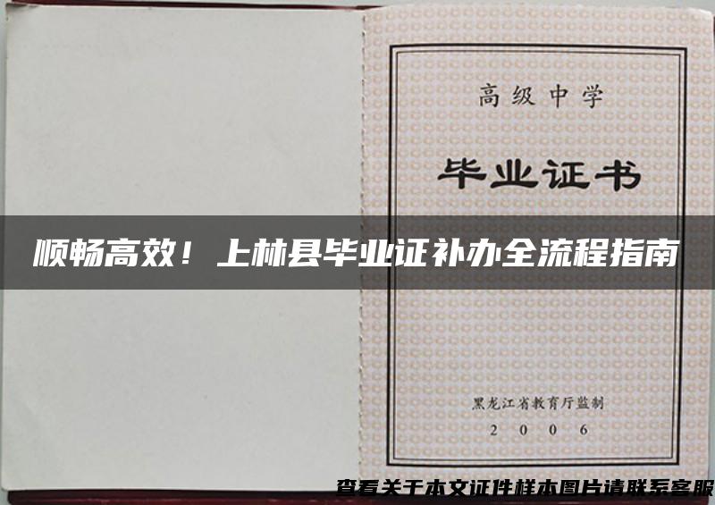 顺畅高效！上林县毕业证补办全流程指南