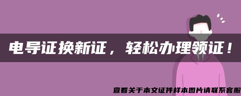 电导证换新证，轻松办理领证！