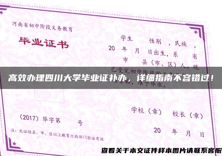 高效办理四川大学毕业证补办，详细指南不容错过！