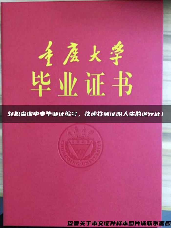 轻松查询中专毕业证编号，快速找到证明人生的通行证！