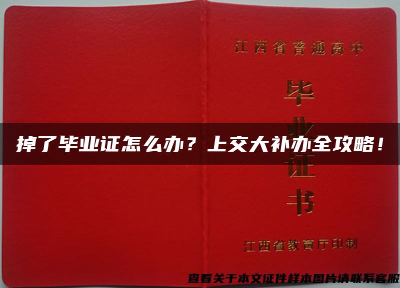 掉了毕业证怎么办？上交大补办全攻略！