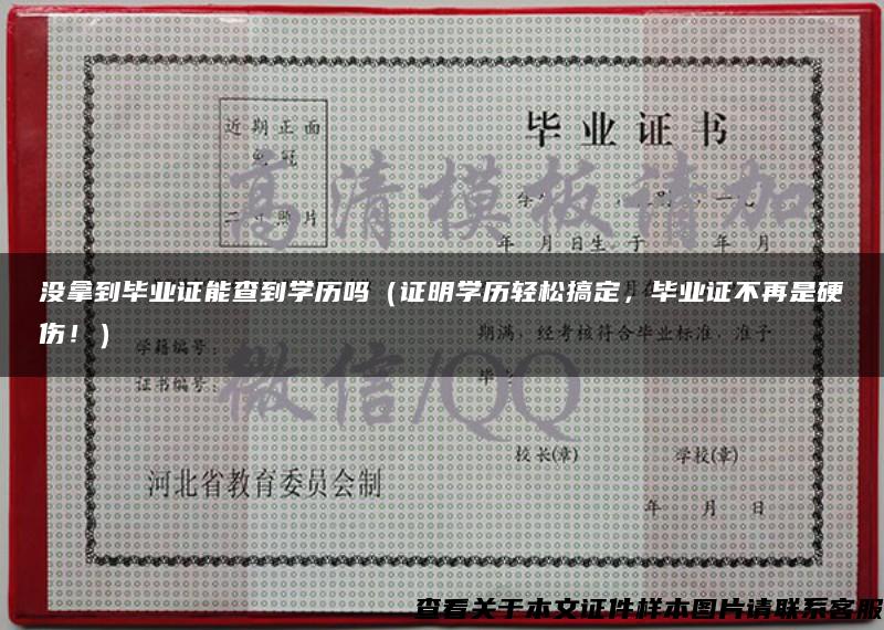 没拿到毕业证能查到学历吗（证明学历轻松搞定，毕业证不再是硬伤！）