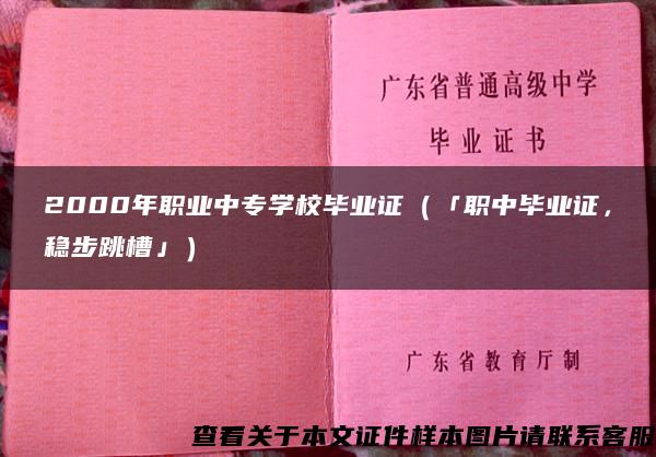 2000年职业中专学校毕业证（「职中毕业证，稳步跳槽」）