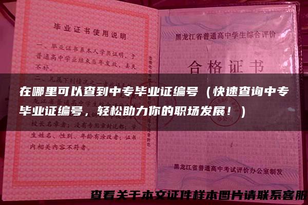 在哪里可以查到中专毕业证编号（快速查询中专毕业证编号，轻松助力你的职场发展！）