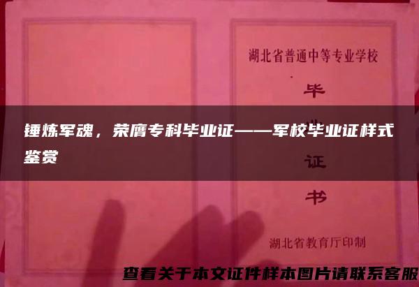 锤炼军魂，荣膺专科毕业证——军校毕业证样式鉴赏