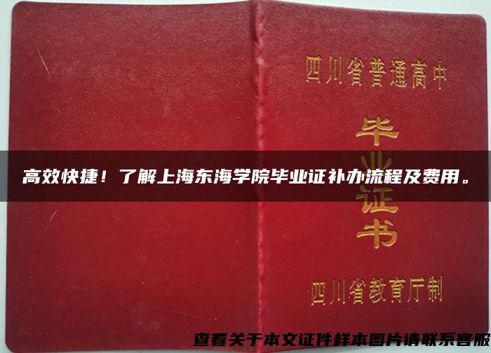 高效快捷！了解上海东海学院毕业证补办流程及费用。