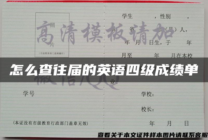 怎么查往届的英语四级成绩单