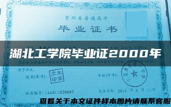 湖北工学院毕业证2000年