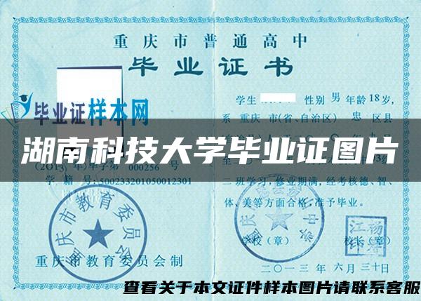 湖南科技大学毕业证图片