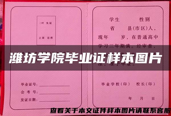 潍坊学院毕业证样本图片