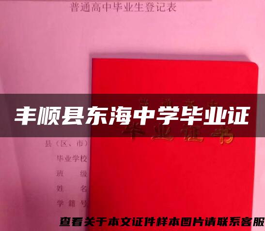 丰顺县东海中学毕业证