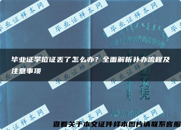 毕业证学位证丢了怎么办？全面解析补办流程及注意事项