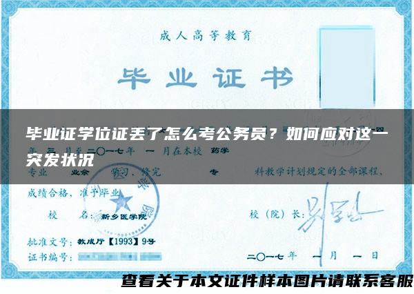 毕业证学位证丢了怎么考公务员？如何应对这一突发状况